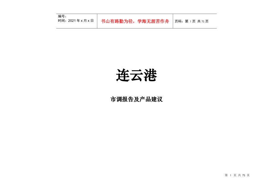 连云港市调报告及产品建议(DOC69)(1)_第1页