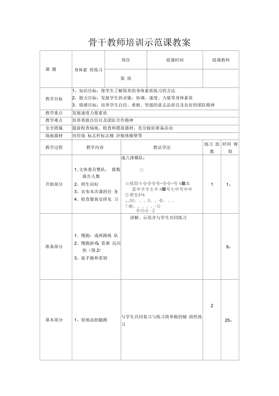 《身體素質(zhì)練習(xí)》公開課教案_第1頁