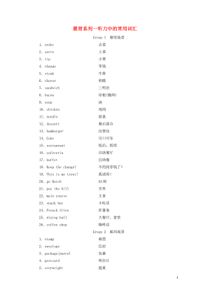 （通用版）2019高考英語二輪復(fù)習(xí) 第一部分 晨背系列一 聽力中的常用詞匯講義