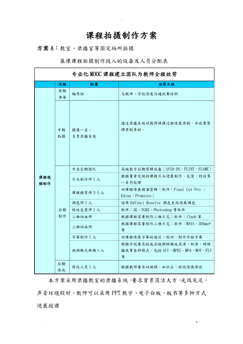 课程拍摄制作方案_第1页