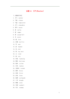 2018-2019年高考英語學(xué)業(yè)水平測(cè)試一輪復(fù)習(xí) 書面表達(dá) 話題14 天氣