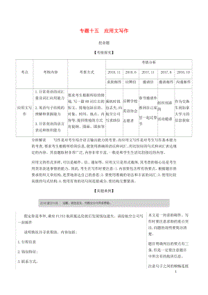 （5年高考3年模擬A版）浙江省2020年高考英語總復習 專題十五 應用文寫作教師用書（含解析）