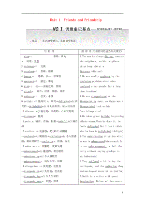 2018屆高考英語一輪復(fù)習(xí) Unit 1 Friends and Friendship學(xué)案 重慶大學(xué)版必修2