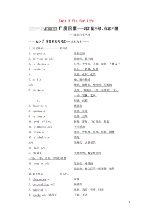 （全國(guó)通用）2020高考英語(yǔ)一輪復(fù)習(xí) Unit 2 Fit for life講義（含解析）牛津譯林版選修7