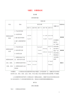 （5年高考3年模擬A版）浙江省2020年高考英語總復習 專題五 非謂語動詞教師用書（含解析）