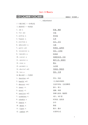 2021版新高考英語一輪復習 Unit 9 Wheels學案 北師大版