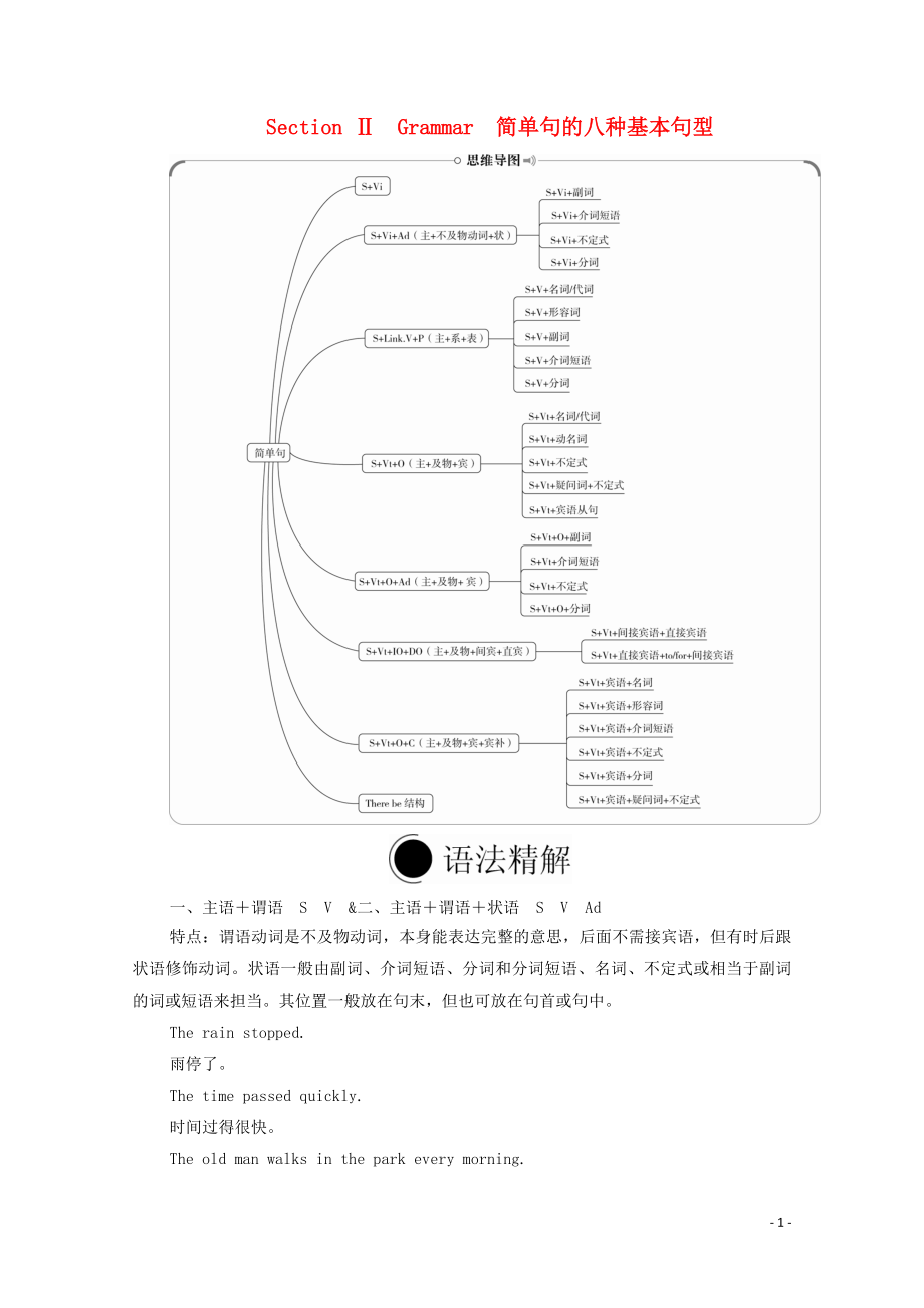 2019-2020學(xué)年新教材高中英語 WELCOME UNIT Section Ⅱ Grammar教學(xué)案 新人教版必修第一冊(cè)_第1頁