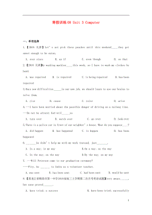 2018-2019學(xué)年高一英語(yǔ) 寒假訓(xùn)練08 Unit 3 Computer