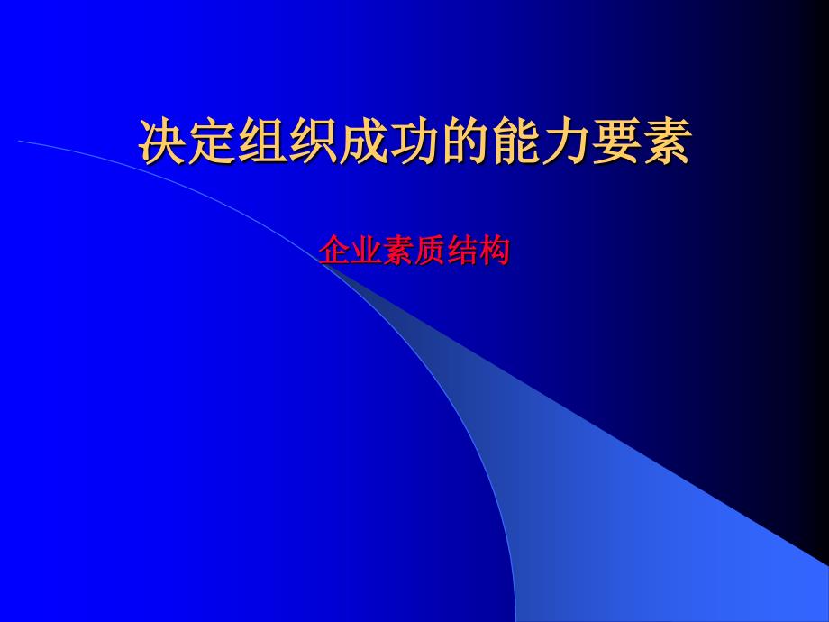 决定组织成功的关键能力要素（PPT85页)_第1页