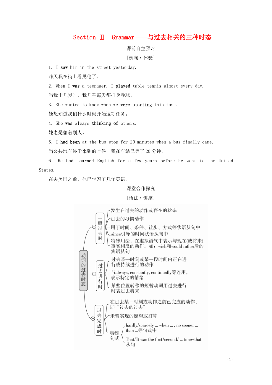 2019-2020學(xué)年高中英語 Module 2 A Job Worth Doing Section Ⅱ Grammar教學(xué)案 外研版必修5_第1頁