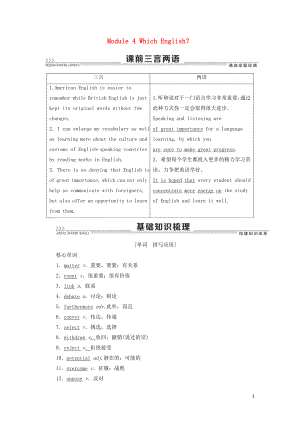 2021版高考英語一輪復(fù)習(xí) Module 4 Which English？學(xué)案 外研版選修8