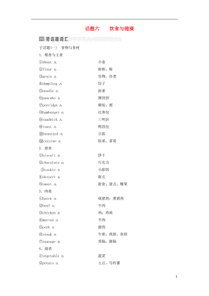 2017屆高考英語(yǔ)一輪復(fù)習(xí) 話題晨背 日積月累增分無(wú)形 話題六 飲食與健康素材 新人教版