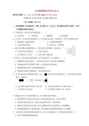 山東省濟南市長清區(qū)雙泉中學(xué)九年級化學(xué)上學(xué)期寒假作業(yè)第22天無答案魯教版