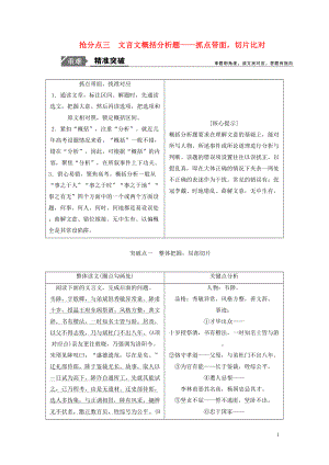 2019年高考語文高分技巧二輪復習 專題五 搶分點三 文言文概括分析題講義（含解析）