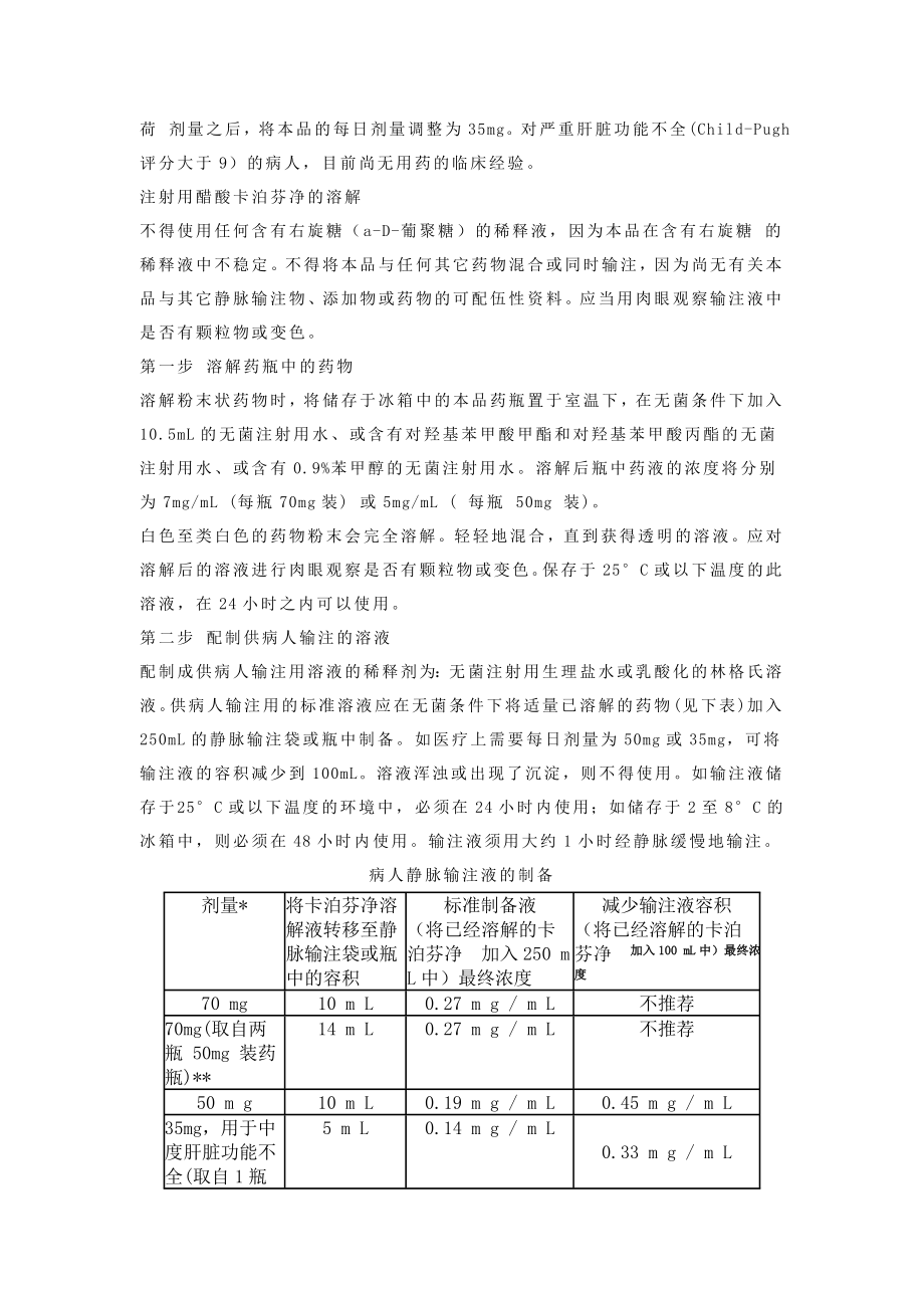 卡泊芬净 说明书图片