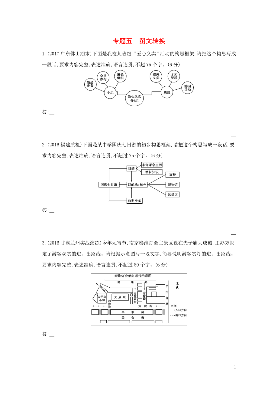 （新課標(biāo)）福建省2018年高考語文一輪復(fù)習(xí) 專題五 圖文轉(zhuǎn)換專題作業(yè)_第1頁