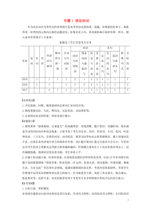 （江蘇專版）2020版高考英語大二輪復(fù)習(xí) 專題1 語法知識 第一節(jié) 動詞與動詞短語學(xué)案 牛津譯林版