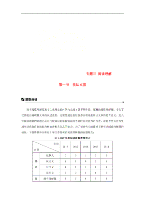 （江蘇專用）2019高考英語二輪增分策略 專題三 閱讀理解 第一節(jié) 技法點撥優(yōu)選習題