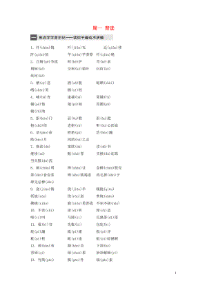 （浙江專用）2020版高考語文 精準刷題（3讀+3練）第1周 周一 背讀（含解析）