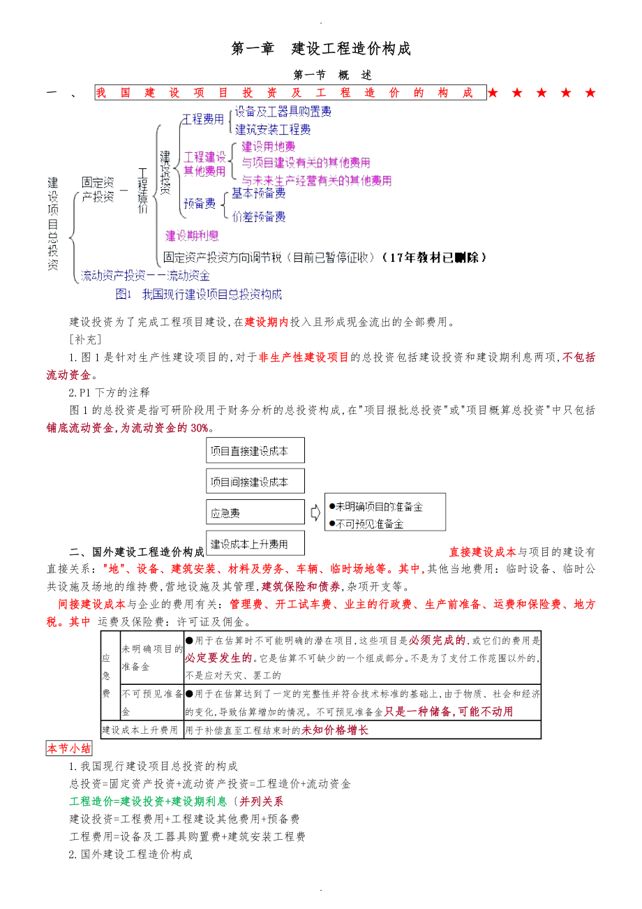 一级造价工程师计价经典笔记_第1页