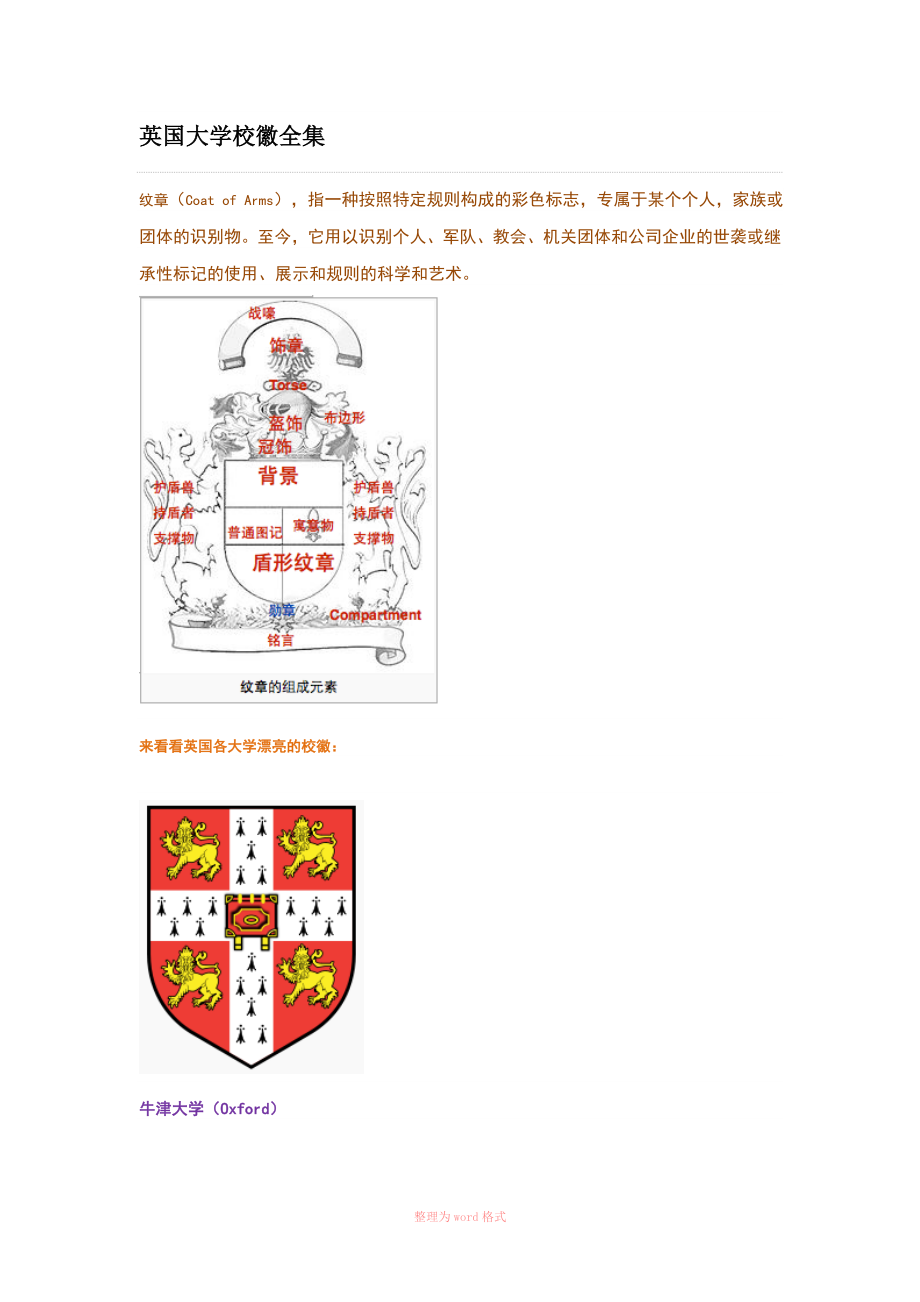 英国大学校徽全集Word_第1页