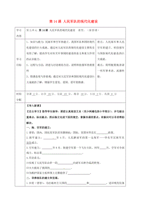 陜西省山陽縣色河鋪鎮(zhèn)八年級歷史下冊第五單元國防建設(shè)與外交成就第14課人民軍隊(duì)的現(xiàn)代化建設(shè)導(dǎo)學(xué)案無答案華東師大版