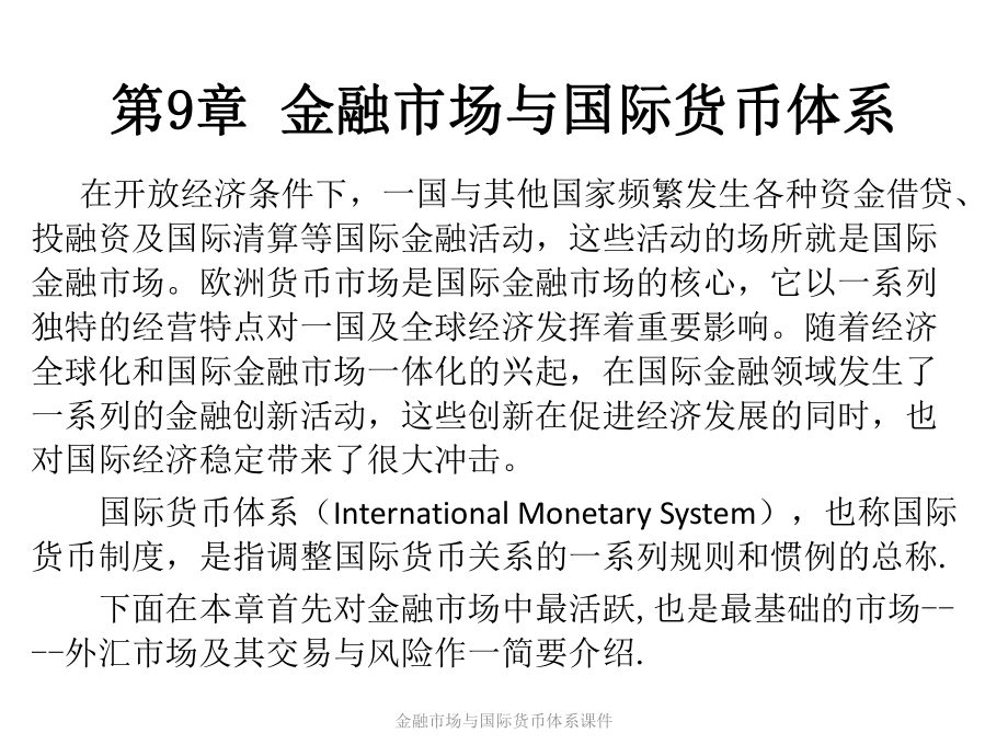 金融市场与国际货币体系课件_第1页