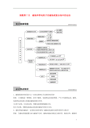 【步步高】（新課標(biāo)）2021屆高三物理二輪專(zhuān)題突破 倒數(shù)第7天 磁場(chǎng)和帶電粒子在磁場(chǎng)或復(fù)合場(chǎng)中的運(yùn)動(dòng)練習(xí)