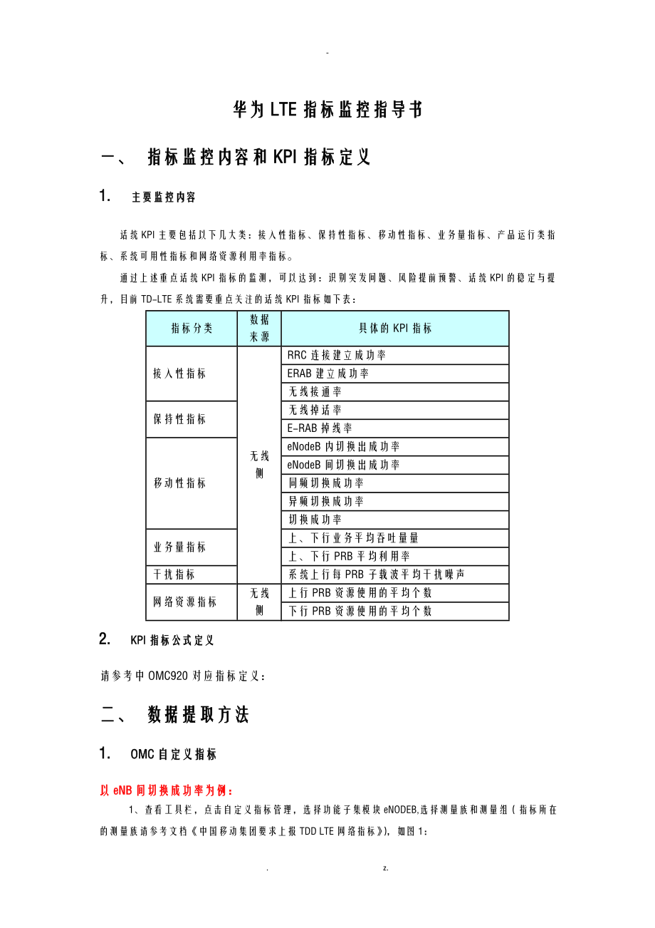 华为LTE指标监控后台必读_第1页