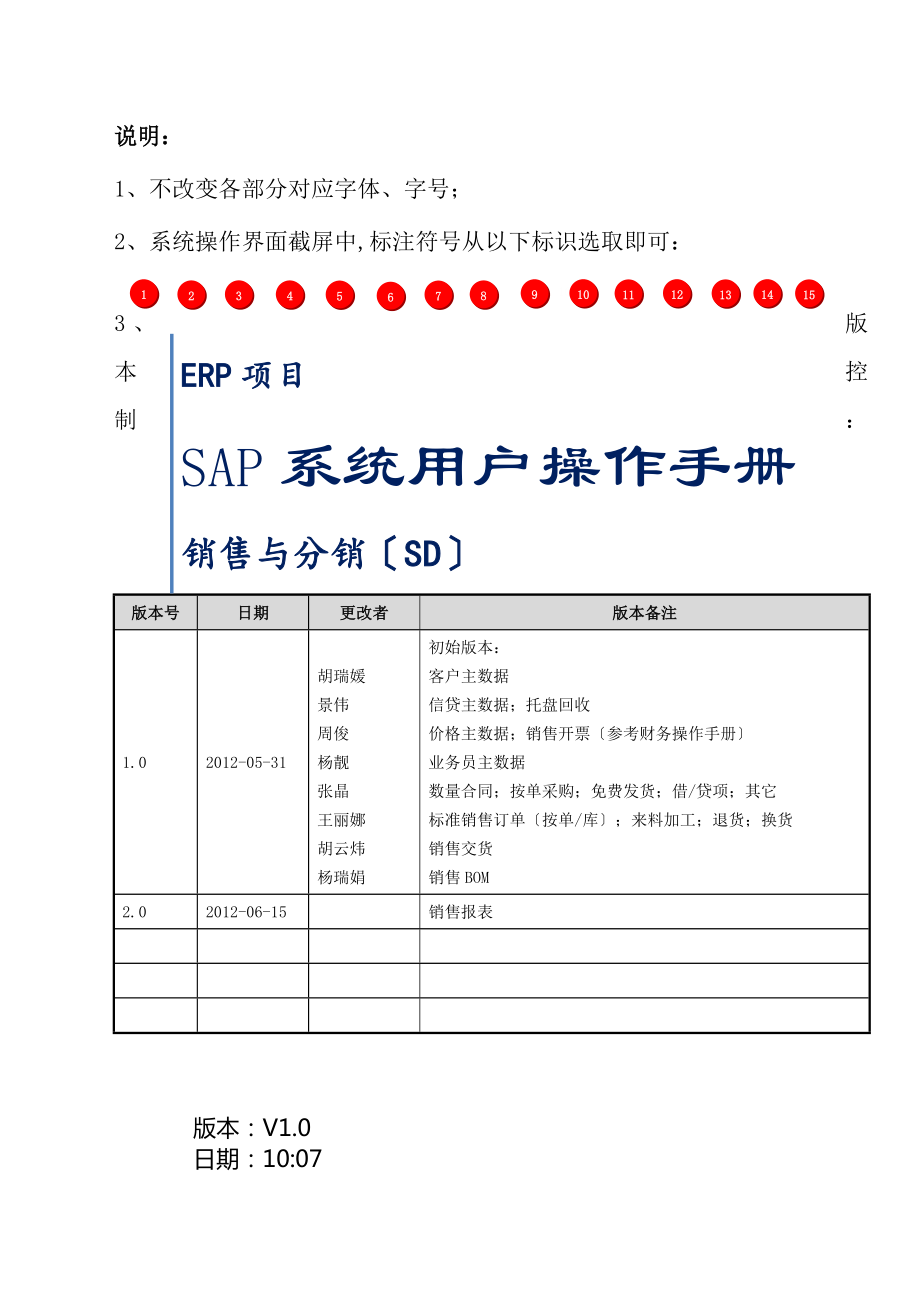 SAP系统用户操作手册SDV1.5_第1页