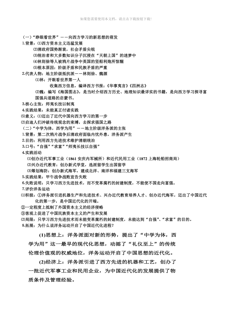 近代中国向西方学习的历程Word版_第1页