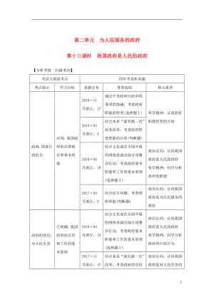 （浙江選考）2020版高考政治一輪復(fù)習(xí) 政治生活 第二單元 為會民服務(wù)的政府 第十三課時 我國政府是人民的政府講義