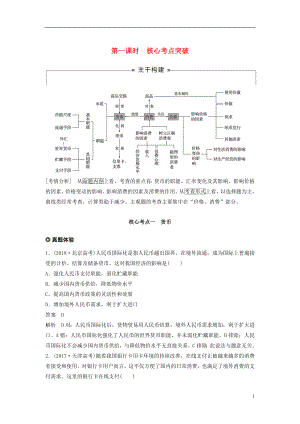 （京津瓊）2019高考政治二輪復(fù)習(xí) 專題一 價格波動與居民消費(fèi) 第一課時 核心考點(diǎn)突破學(xué)案