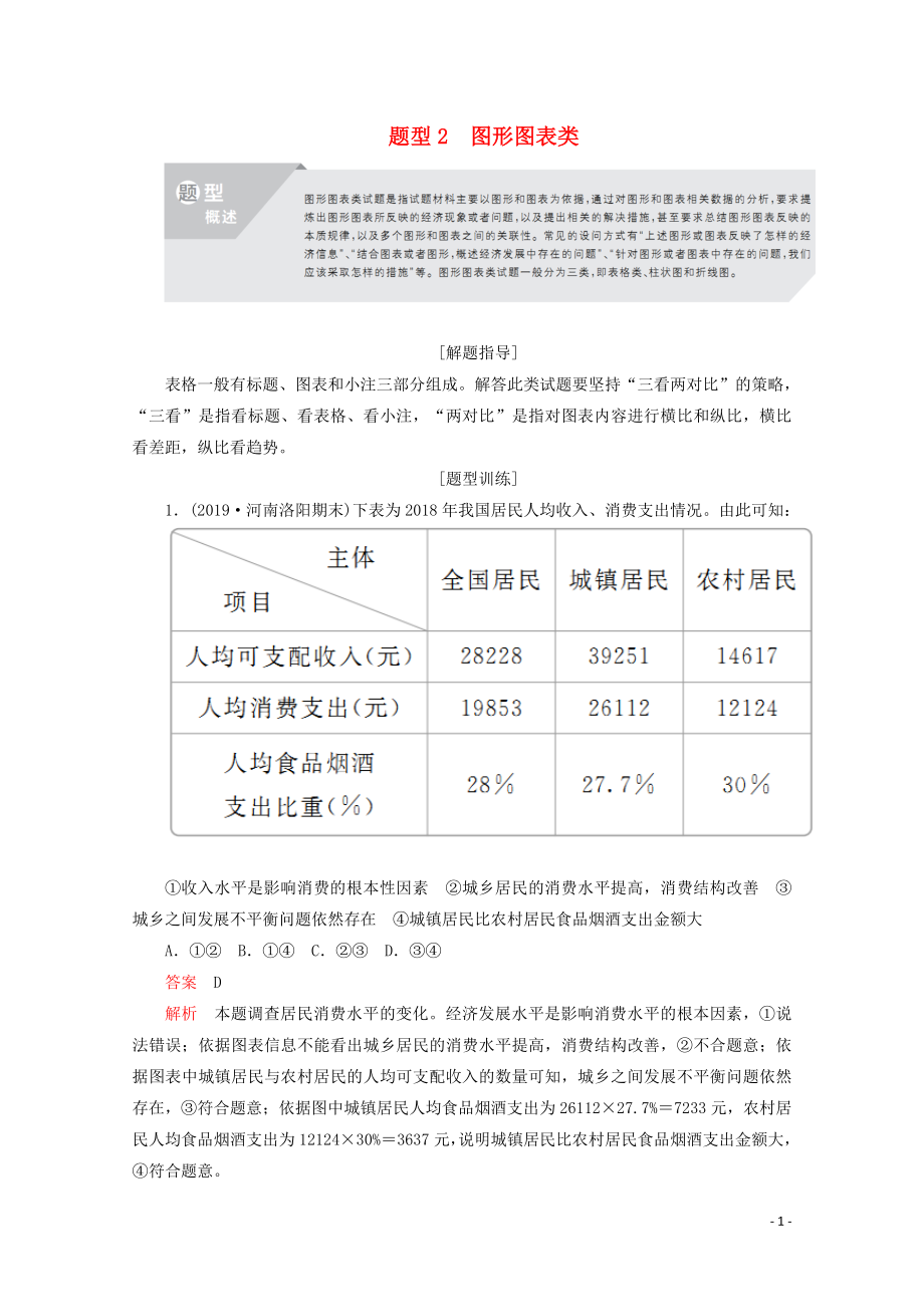 （通用版）2020版高考政治二輪復(fù)習(xí) 專題培優(yōu)第三編 一 選擇題題型突破 題型2作業(yè)（含解析）_第1頁(yè)