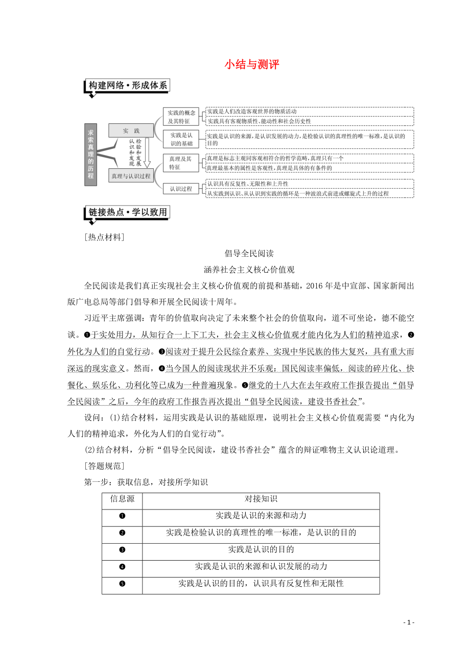 （浙江專版）2017-2018學年高中政治 第二單元 第六課 小結與測評學案 新人教版必修4_第1頁