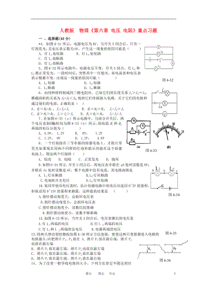 中考物理《第六章電壓 電阻》同步教輔練習(xí) 人教新課標(biāo)版