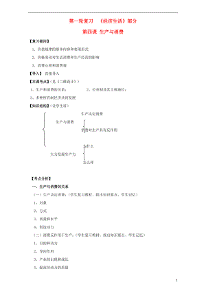 江蘇省淮安市新馬高級中學(xué)高三政治一輪復(fù)習(xí) 經(jīng)濟(jì)生活部分 第四課 生產(chǎn)與消費(fèi)課堂活動清單