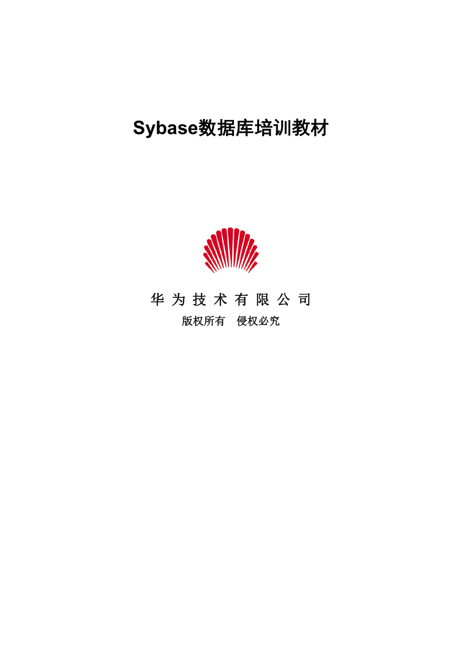 华为Sybase数据库培训教材_第1页