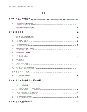北京电接触产品项目申请报告（模板范本）