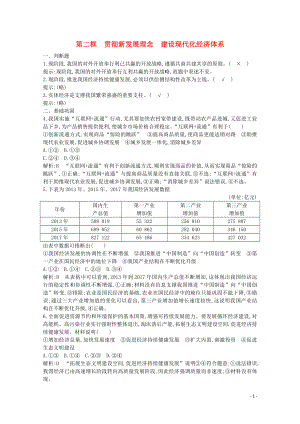 浙江省2019-2020學(xué)年高中政治 第四單元 發(fā)展社會(huì)主義市場(chǎng)經(jīng)濟(jì) 第十課 第二框 貫徹新發(fā)展理念 建設(shè)現(xiàn)代化經(jīng)濟(jì)體系同步訓(xùn)練（含解析）新人教版必修1