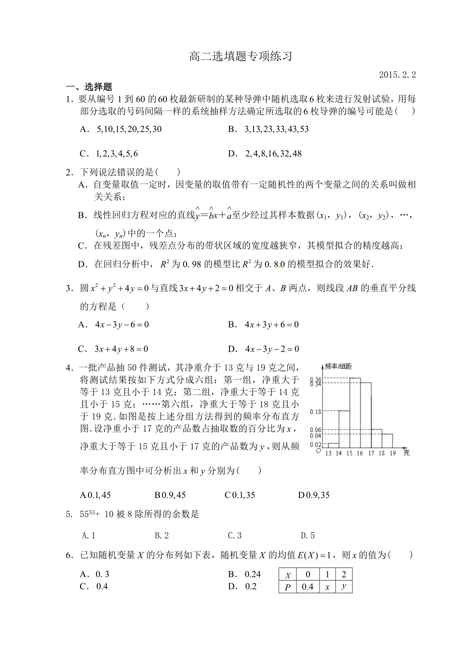 選填題專(zhuān)練22_第1頁(yè)