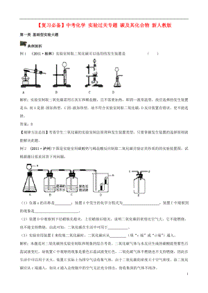 中考化學(xué)復(fù)習(xí) 實驗過關(guān)專題 碳及其化合物 新人教版