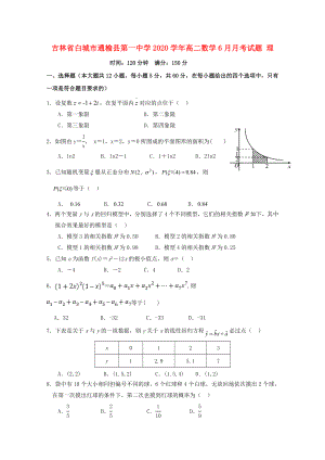 吉林省白城市通榆县第一中学高二数学6月月考试题理
