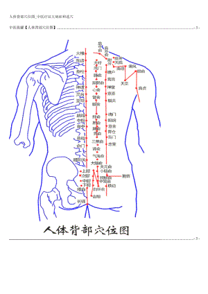 人体背部穴位图中医疗法主病症和选穴