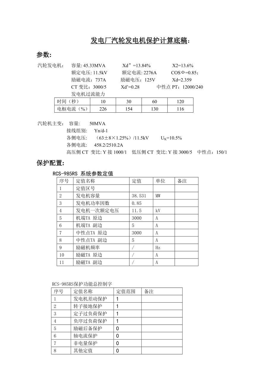 汽輪發(fā)電機(jī)保護(hù)計(jì)算_第1頁(yè)