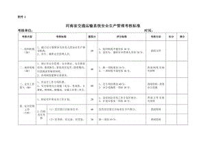 河南省交通运输系统安全生产管理考核标准