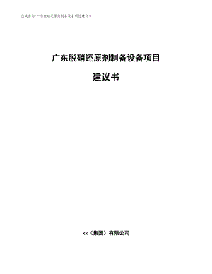 广东脱硝还原剂制备设备项目建议书（参考模板）