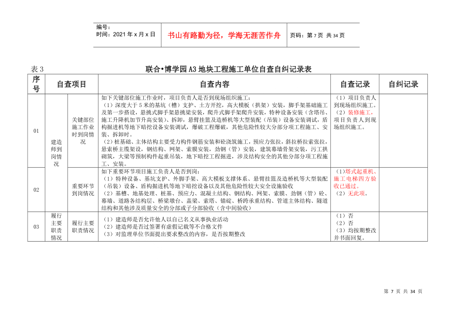 施工单位自查自纠培训资料_第1页