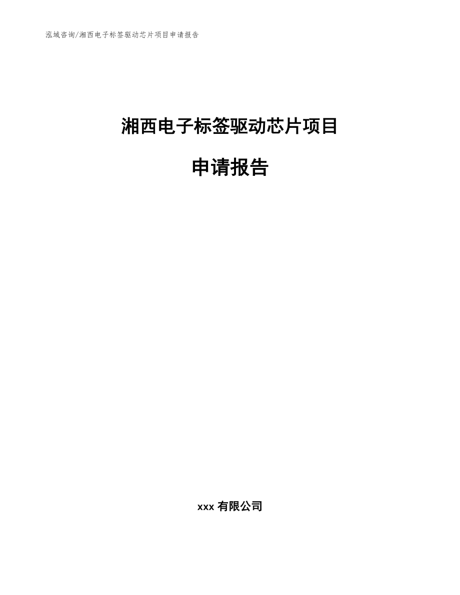 湘西电子标签驱动芯片项目申请报告（模板）_第1页