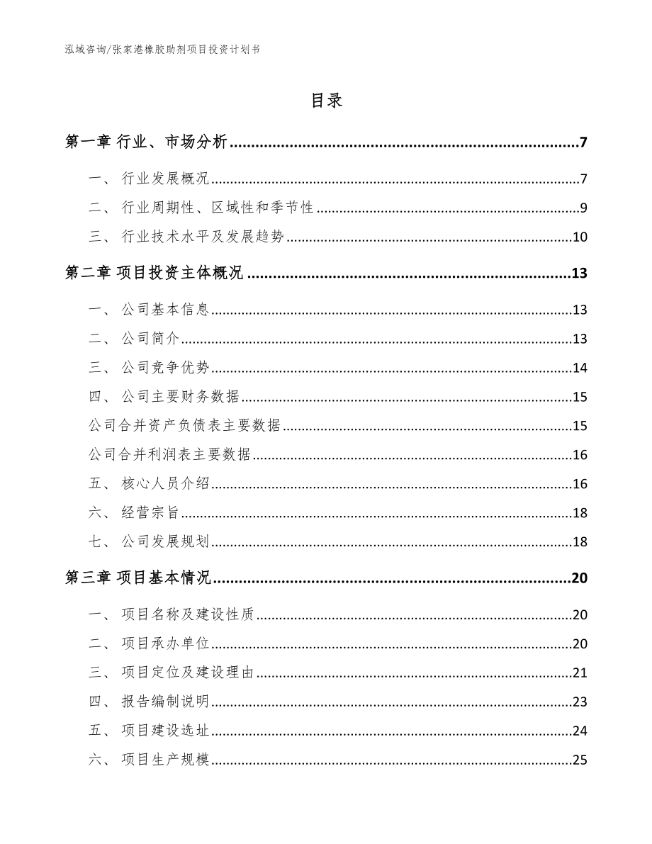 张家港橡胶助剂项目投资计划书【模板】_第1页